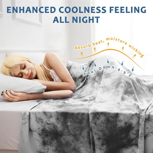 Vista 61 de Marchpower - Manta de enfriamiento para niños que duermen con calor, manta de lana fresca Arc-Chill con diseño de doble cara, fibra de enfriamiento