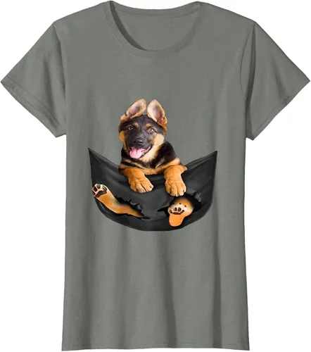 Vista 12 de Dog Lovers Gifts - Camiseta divertida con cara de perro con bolsillo, Negro, S