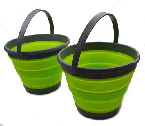 Vista 17 de SAMMART Cubo de plástico plegable de 10 L (2.6 galones), bañera redonda plegable, cubo de agua portátil para pesca, bote de agua para exteriores