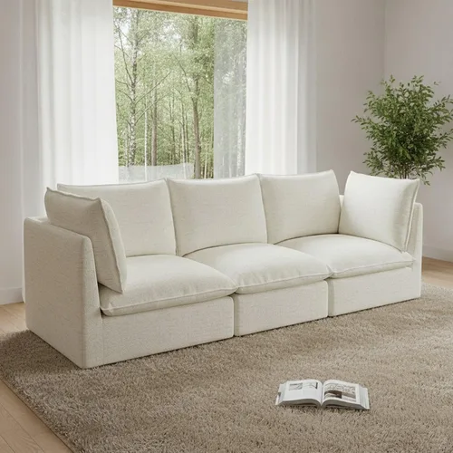 Vista 46 de Sofás modulares de 69.2 pulgadas para sala de estar, respaldo alto impermeable, sofá modular con relleno de plumón, sofá biplaza convertible
