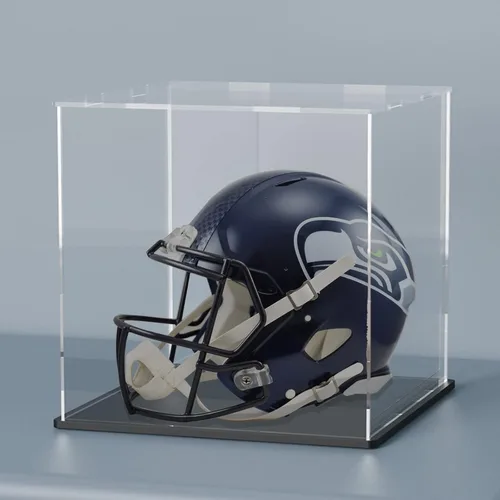 Vista 7 de Vitrina de acrílico transparente con base negra mate, vitrina premontada a prueba de polvo, caja transparente de una sola pieza para coleccionables