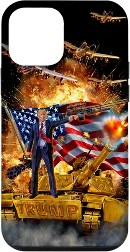 Vista 16 de iPhone 16 Presidente Donald Trump monta una funda dorada