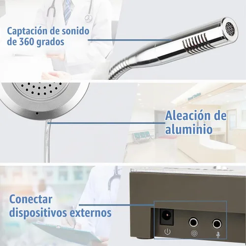 Vista 4 de Retevis RT-9908 3W/3W, sistema de intercomunicación de ventana con contador de bancos antiinterferentes, micrófono de intercomunicación de dos vías