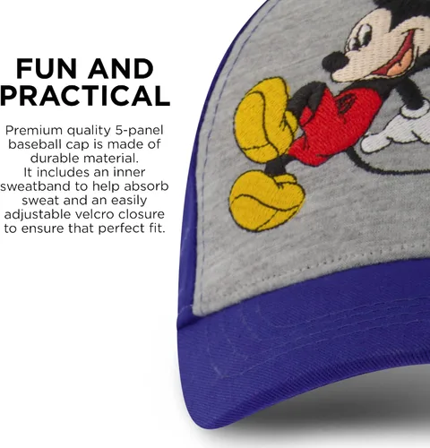 Vista 4 de Disney Boys Baseball Cap Mickey Mouse Adjustable Toddler Hat Ages 2-4 Or Boy Hats for Kids Ages 4-7