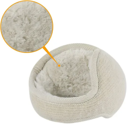 Vista 2 de uxcell Orejeras plegables de punto de vellón para mujer, para invierno