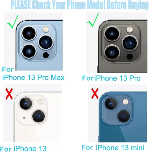 Vista 2 de Juego de 3 fundas de repuesto para lente de cámara trasera trasera para iPhone 13 Pro Max, reemplazo de lente de cámara trasera para iPhone 13 Pro