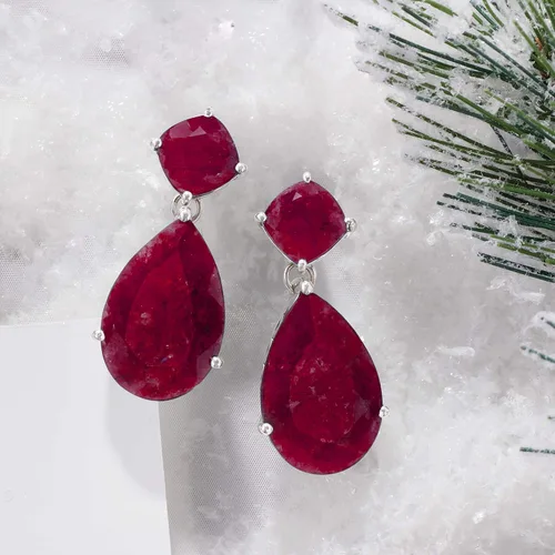 Vista 7 de Ross-Simons Precious Gemstone Drop Earrings in Sterling Silver