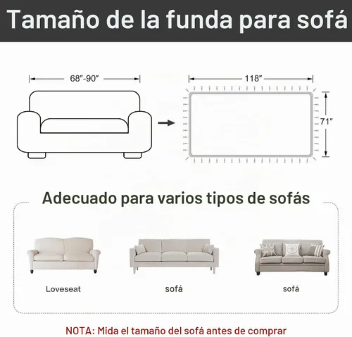 Vista 3 de Loom and Mill Fundas clásicas de jacquard para sofá de 71 x 118 pulgadas Negro