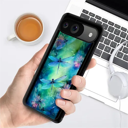 Vista 1515 de Compatible con Google Pixel 4A 5G Mobile Case Creative Acrylic Panel trasero Silicona Protección Grip especialmente diseñado para Google Pixel 4A 5G