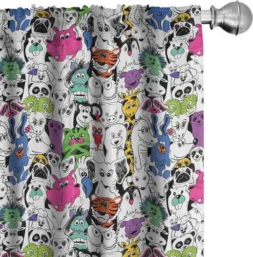 Vista 26 de Lunarable Cortinas con estampado de madera, madera natural rústica con rayas, patrón abstracto ovalado, tema de carpintería, tratamientos