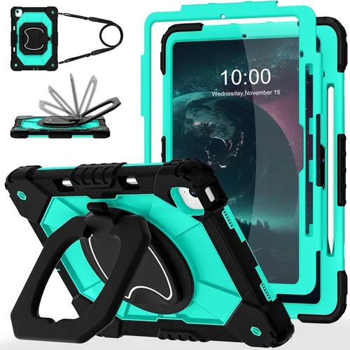 Vista 8 de WESOROL Funda para iPad Air de 13 pulgadas M4/M3/M2 2026/2025/2024 con soporte para lápiz, protector de pantalla, soporte giratorio de 360°, funda
