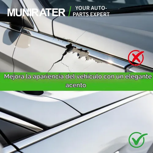Vista 5 de Reemplazo de moldura cromada delantera derecha para Hyundai Sonata 87772-C1000 2015 2016 2017 Repuesto para Sonata 2015-2017, repuesto