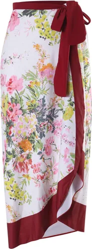 Vista 31 de Women Swimsuits Abstract Printing Notched Square/V Neck Floral Vacation One Piece with Cover Up