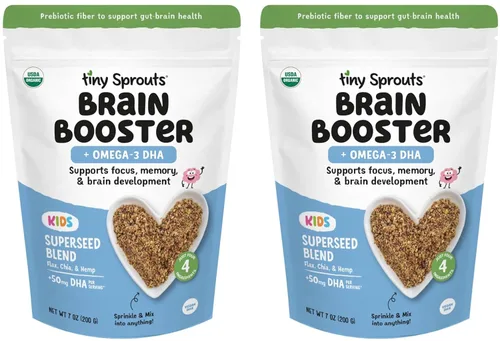 Vista 10 de Superseed Chía, Linaza y Corazones de Cáñamo Molidos Orgánicos Potenciador Cerebral con Omega-3 DHA Vegano, Fibra Prebiótica, Proteína, Semillas Sin