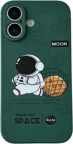 Vista 32 de Yonds Queen para iPhone 7 Plus / 8 Plus, linda funda con diseño de astronauta de dibujos animados, elegante parachoques de TPU suave, protectora