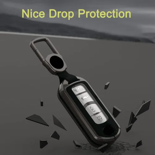 Vista 5 de Alloy Metal Key Fob Cover,2 Pack Compatible with Mazda 3 6 8 Miata MX-5 CX-3 CX-5 CX-7 CX-9 RX-8 Negro