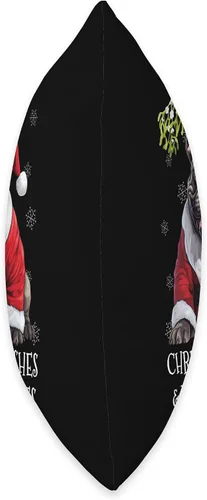 Vista 2 de Frenchy Christmas Greeting French Bulldog Mom Kids Lindo perro francés cachorro Misteltoe Navidad Bulldog Francés, 16 x 16 pulgadas, multicolor