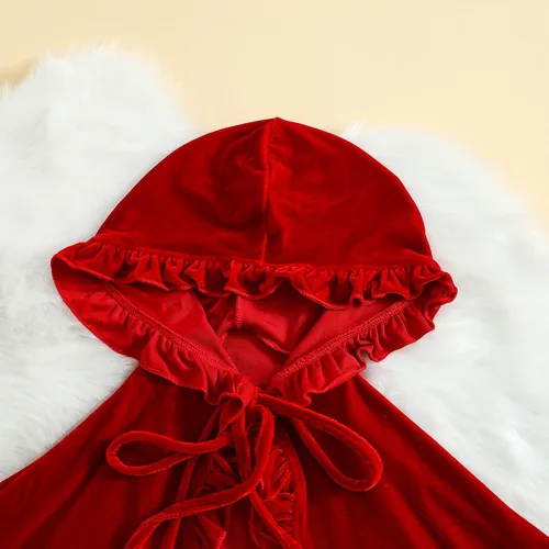 Vista 4 de Capa de princesa con capucha para niñas, disfraz para Halloween, Navidad, carnaval, cosplay