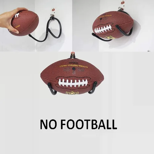 Vista 5 de Pmsanzay Soporte de pared para fútbol americano, almacenamiento de pared de fútbol, forma de garra de W ajustable, ideal para casco de fútbol