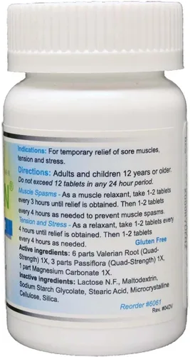 Vista 3 de Relajante natural de valeriana para alivio de tensión, alivio del estrés, calambres en las piernas y otros calambres musculares, magnesio, flor