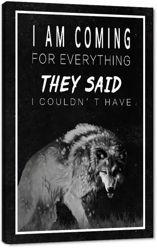 Vista 75 de Inspirational Hustle Wall Art - Lion Head withEncouraging Quotes Canvas Print Motivational Wall Decor, Black and White Office Picturtes Success