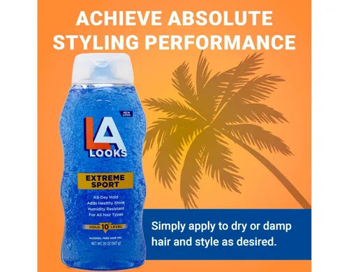 Vista 2 de L.A. Looks Sport Activity Proof Power Gel, Mega X-Treme Hold 20 oz (Paquete de 3)