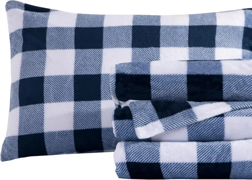 Vista 22 de Elegant Comfort - Juego de sábanas de franela de terciopelo de lujosamente suave de 4 piezas para las fiestas - Calidad premium - Juego de sábanas