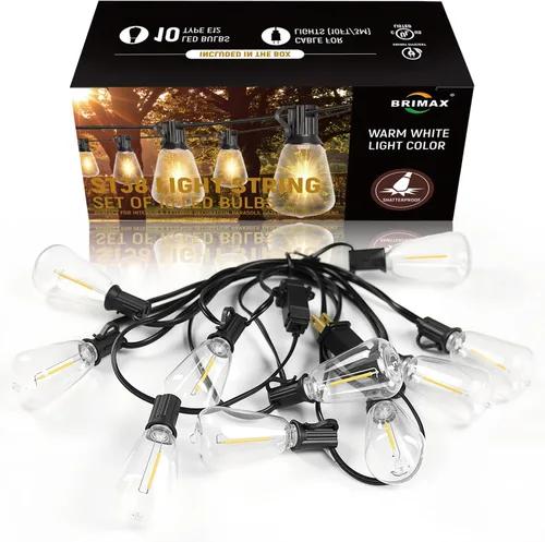 Vista 6 de BRIMAX Cadena de luces para exteriores de 10 pies con 10 bombillas