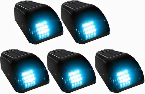 Vista 8 de FLYANT 5 luces solares sin taladro, 12 luces LED de marcación de techo IP68, resistente al agua, compatible con Ford Dodge, camiones, camionetas