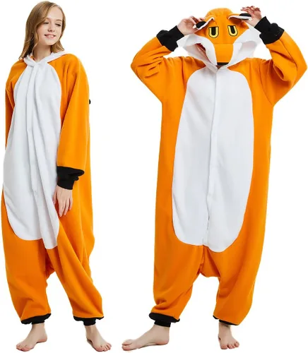 Vista 2 de ifboxs Pijama de una pieza para adultos para mujeres y hombres, disfraz de animal de una pieza para Halloween o cosplay