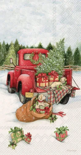 Vista 10 de IHR Ideal Home Range Servilletas de papel navideñas de 3 capas, 20 unidades, 6.5 x 6.5 pulgadas, entrega de Navidad Christmas Delivery