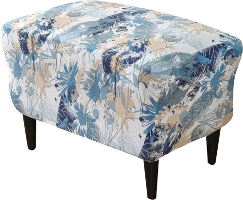Vista 10 de Funda elástica para silla, funda otomana rectangular de almacenamiento, funda otomana para reposapiés, fundas otomanas para taburete de pie