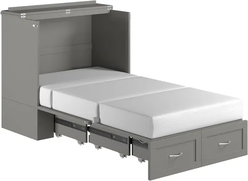 Vista 13 de AFI, Hamilton Twin XL Murphy - Cómoda de cama con colchón y cajón de 6 pulgadas, color gris