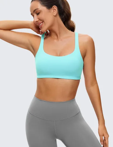 Vista 2 de CRZ YOGA Brasier para deportes de bajo impacto para mujer con tirantes sin varillas acolchado Yoga Bra Tops