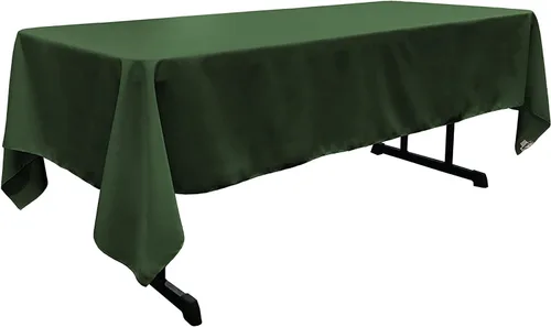 Vista 105 de LA Linen Mantel rectangular lavable de popelín de poliéster, resistente a las manchas y a las arrugas, cubierta de mesa 60x84, mantel de tela