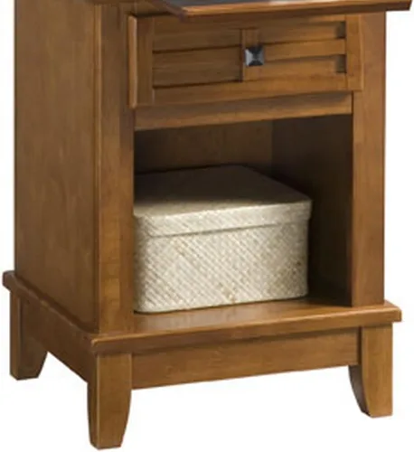 Vista 7 de Mesita de noche Home Styles Arts And Crafts, acabado blanco, Madera, Roble cottage