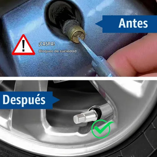 Vista 2 de TR413 Tapas de Válvula de Cromo 5 Pack, Tapa de Aire de Neumático de Plástico Largo, Se Ajusta a Todas las Válvulas de Neumáticos de Goma TPMS