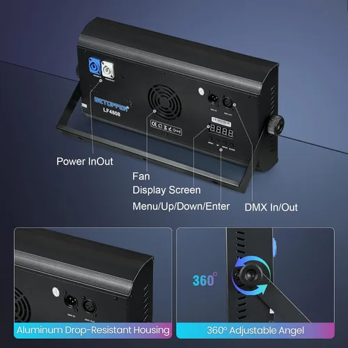 Vista 3 de Betopper LF4808 Luces de efecto estroboscópico de matriz de 260 W, luces estroboscópicas de lavado y cegadoras, mapeo de píxeles y efectos