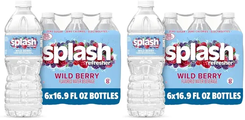 Vista 10 de SPLASH REFRESHER - Agua saborizada con sabor a uva Acai, 8 onzas líquidas, paquete de botellas de plástico de 12