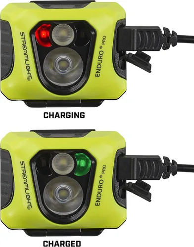 Vista 4 de Streamlight 61436 Enduro Pro USB recargable multifunción lámpara principal con correa elástica y de goma y bloqueo dual 3M, amarillo