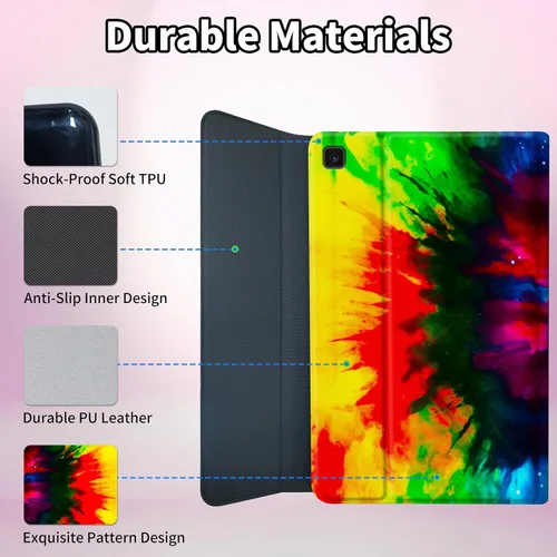 Vista 6 de Funda para Samsung Galaxy Tab S6 Lite 2022/2020 Teclado Inalámbrico Desmontable y Cubierta De Soporte De Cuero PU Funda Protectora Para Samsung