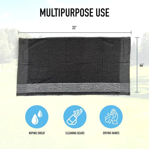Vista 5 de Toalla de Golf Caddy - Toalla de Caddie Extra-Grande de 22" X 44" Utilizada por Profesionales del Tour, Algodón Suave Premium, Absorción Superior
