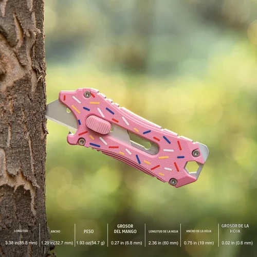 Vista 2 de OKNIFE Otacle EDC - Cuchillo utilitario retráctil, cuchillo para abrir cajas, herramienta multifuncional con cortador de cinturón, abridor