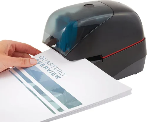 Vista 8 de Rapid 5080e - Grapadora eléctrica profesional para cartuchos con capacidad para 90 hojas, color negro, incluye 1 cartucho con 5000 grapas (90147)