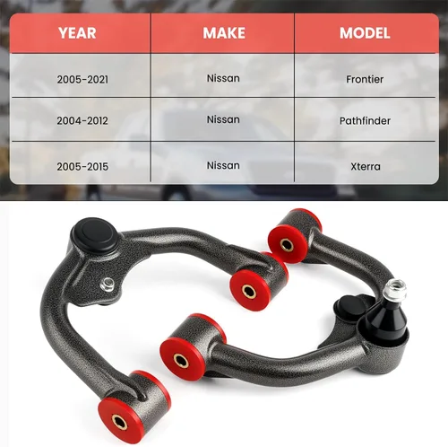 Vista 2 de Brazos de control superiores delanteros con conjunto de rótula para Nissan Pathfinder 2005-2012, Frontier 2005-2021, Xterra 2005-2015 Kit