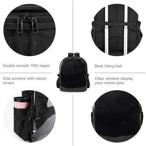 Vista 6 de STEAMEDBUN Mochila Ita Bag con inserto Pin Display Mochila para la escuela Cosplay