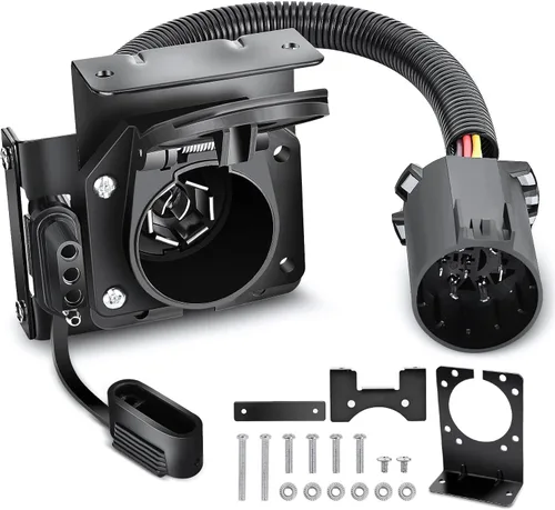 Vista 14 de Nilight Kit de arnés de cableado de enchufe de remolque de 7 pines 55243 para lado del vehículo, 7 vías, tipo RV, enchufe USCAR, compatible con Ford