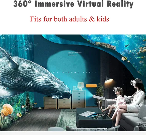 Vista 2 de 3D VR HeadsetGlasses, VR Virtual Reality Goggles w Fans for 3D IMAX MovieGame for Samsung Galaxy Note 10 8 S9 S8 Edge + A9s A6s, iPhone 12 Mini 11