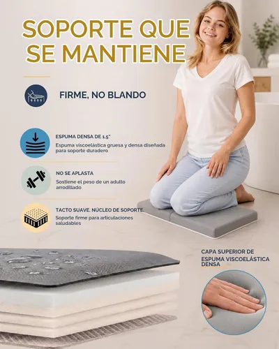 Vista 3 de Cómodo juego de rodilleras y coderas de baño para bebé, almohadilla gruesa de espuma viscoelástica con soporte para el codo, cojín de bañera