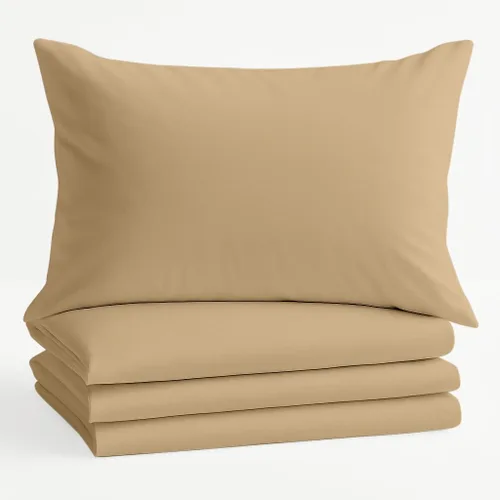 Vista 10 de Comfort Beddings Juego de 4 fundas de almohada estándar, 100% algodón orgánico de 600 hilos, fundas de almohada de algodón rosa rubor, fundas